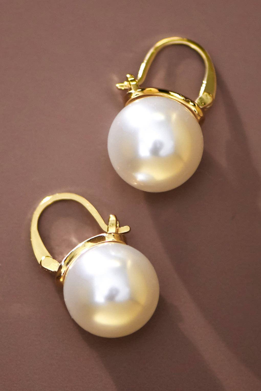 18K Gold PVD Plated Stainless Steel Pearl Drop Earrings - 8036: S0OX3T8036