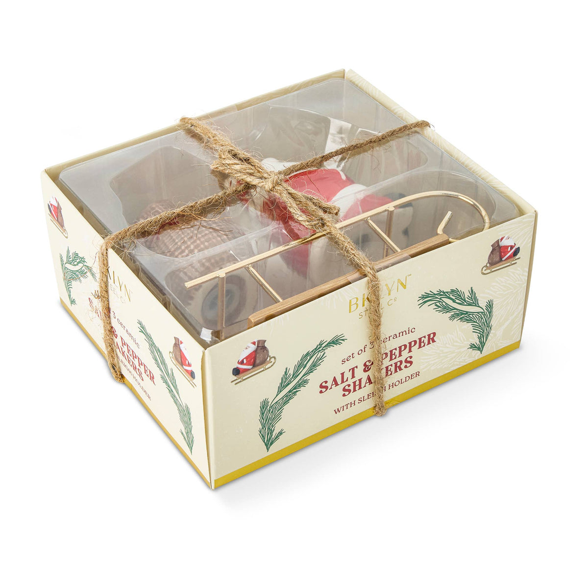 2pk Ceramic S&P Shaker Set - Santa Sleigh