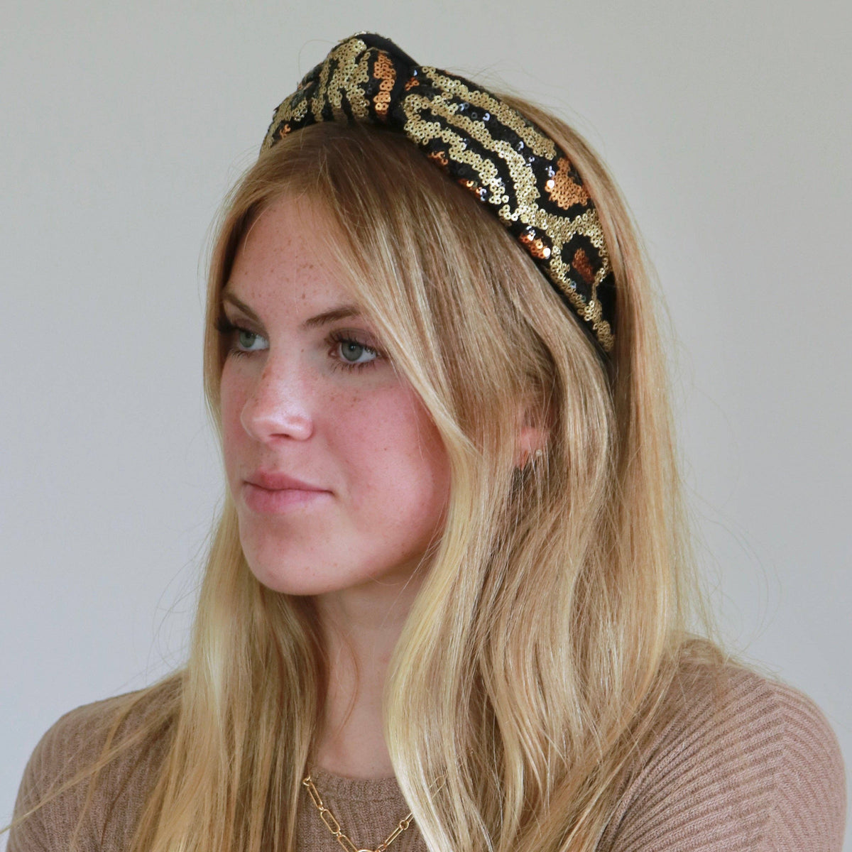 Sequin Leopard Headband