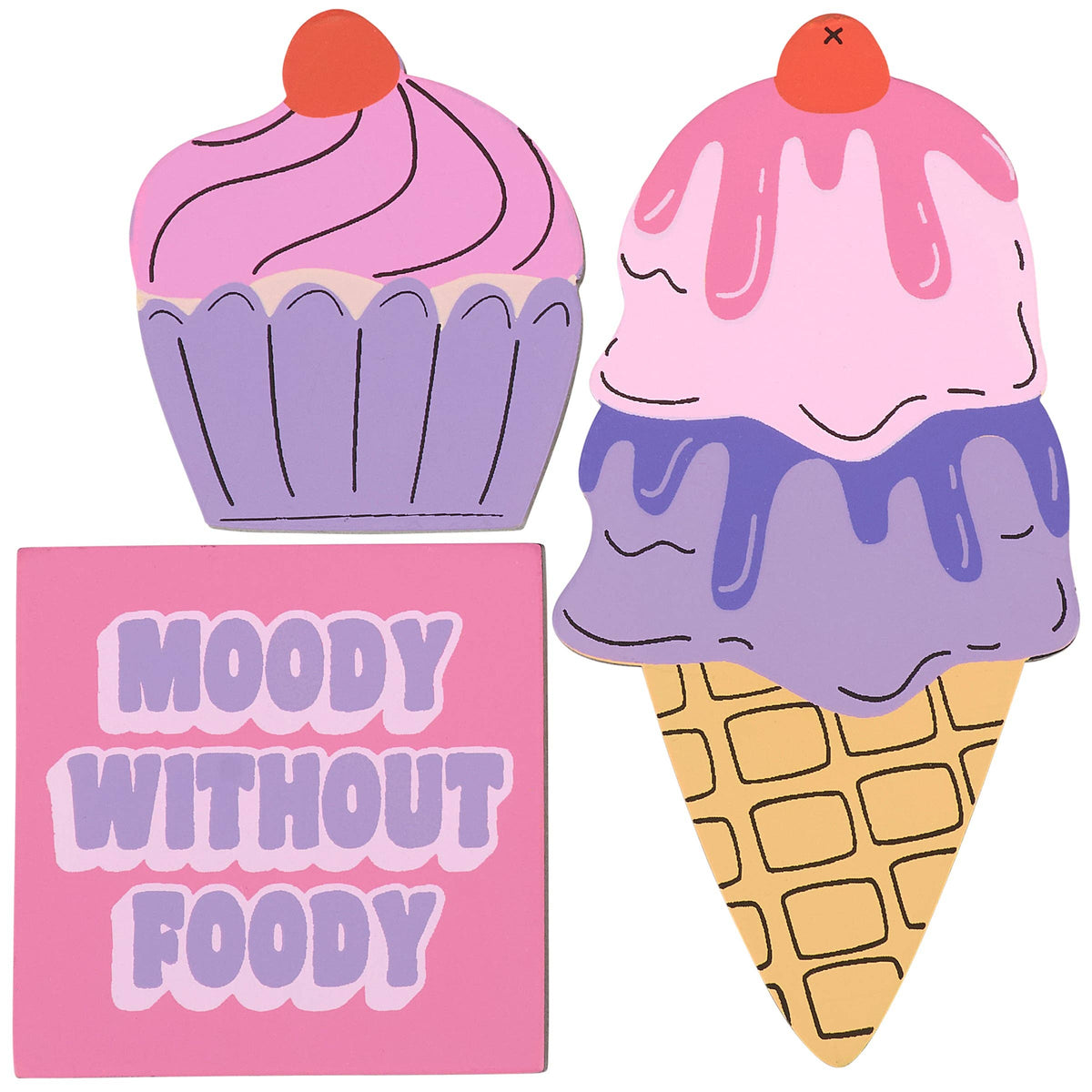 Moody Without Foody Magnet Set