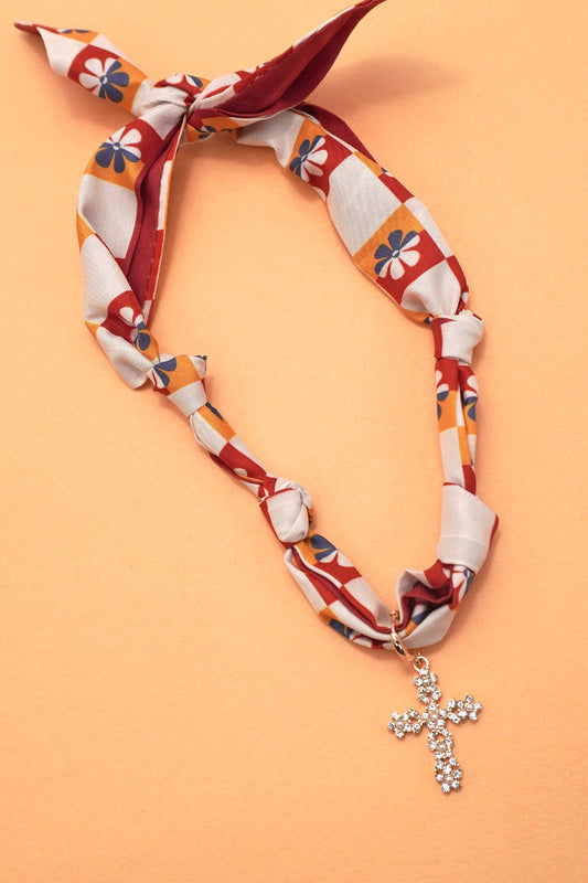 Handcrafted Scarf Interchangeable Charm Necklace | 80N92095: J