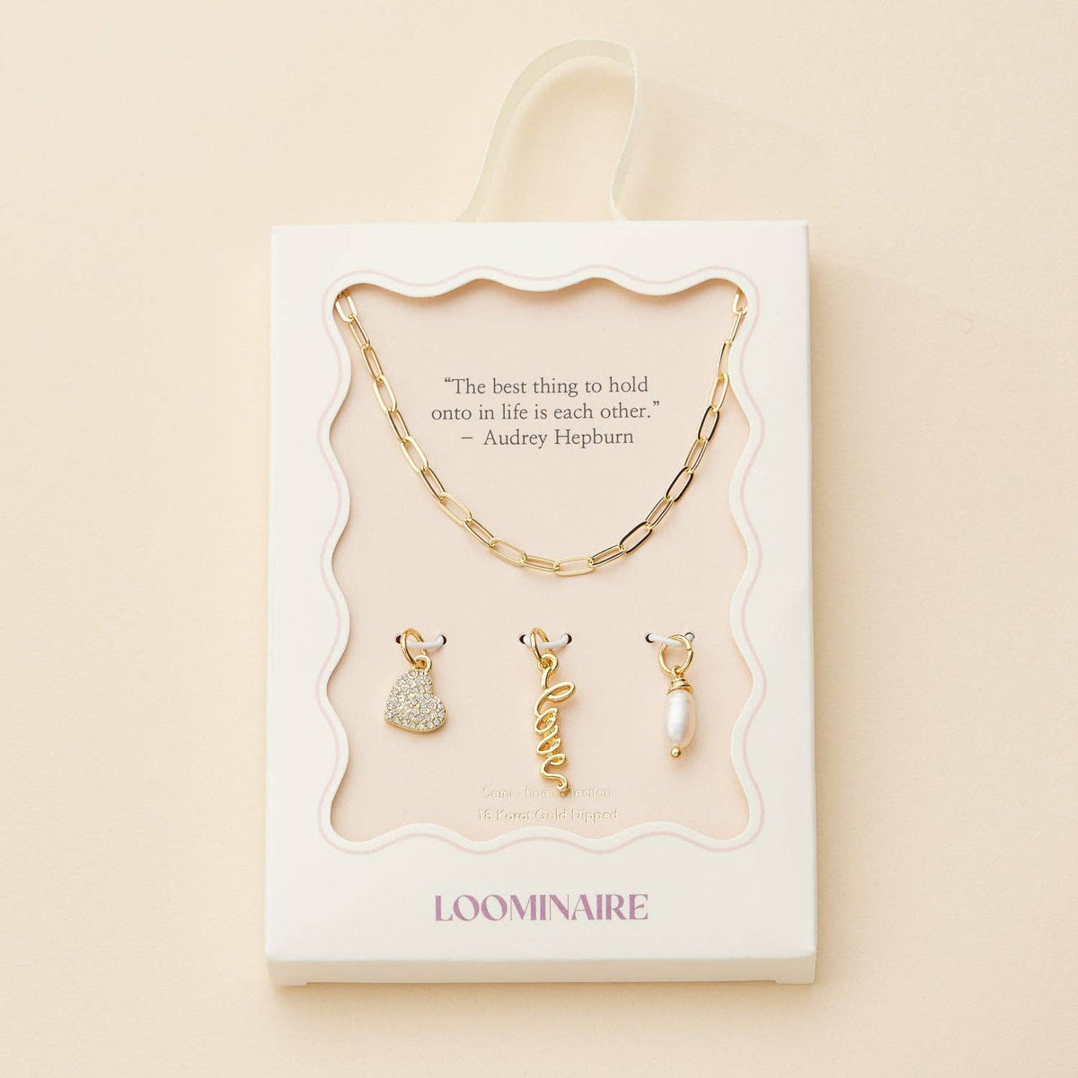 Love Charm Paperclip Necklace | 18K Gold Dipped Necklace