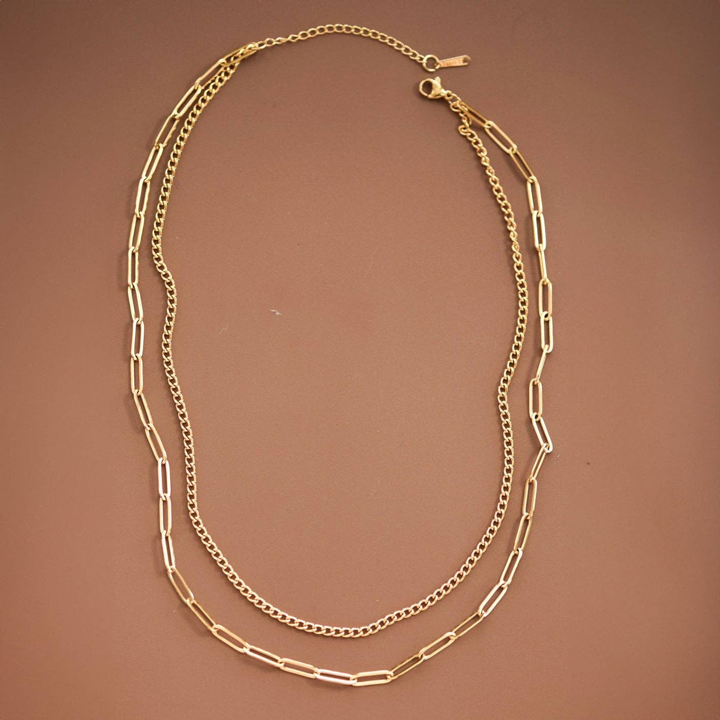 18K Gold Plated Waterproof Stainless Steel Chain Necklace - 7419: S0OX3T7419