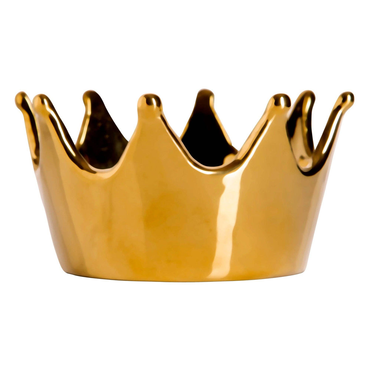 4.5in Round Gold Crown Trinket Tray