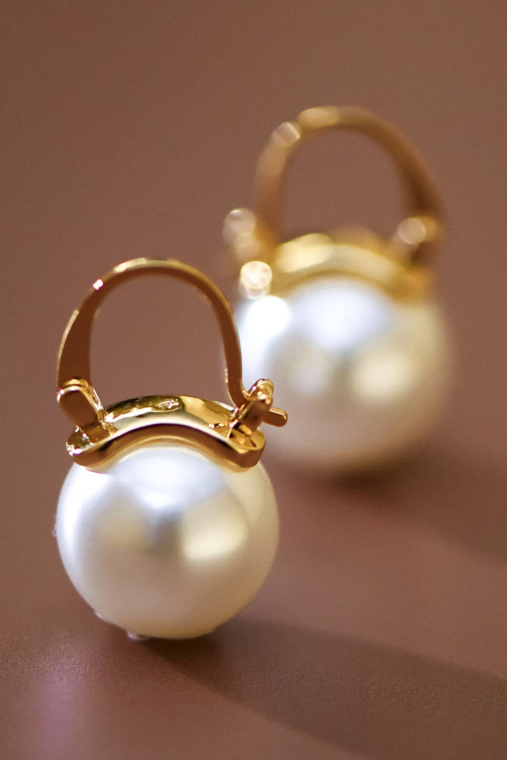18K Gold PVD Plated Stainless Steel Pearl Drop Earrings - 8036: S0OX3T8036
