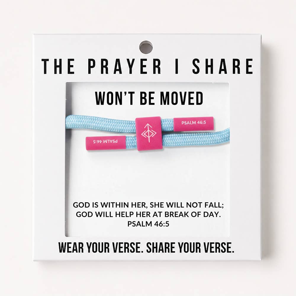 WON'T BE MOVED Christian Cord Bracelet, Bible Verse Gift