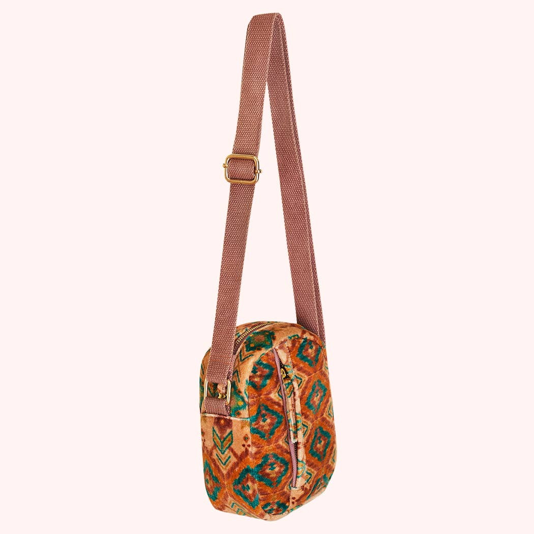 Velvet 'Out & About' Bag - Warm Cream Ikat