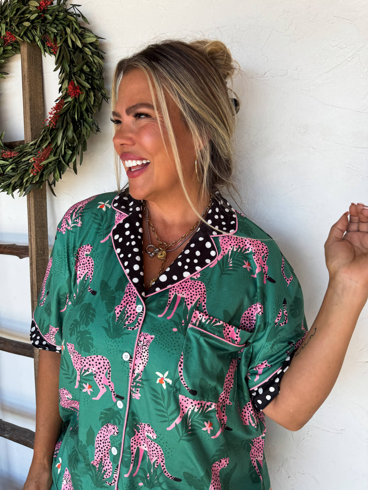 2ND CUT- PINK LEOPARD LUXE PJ SET