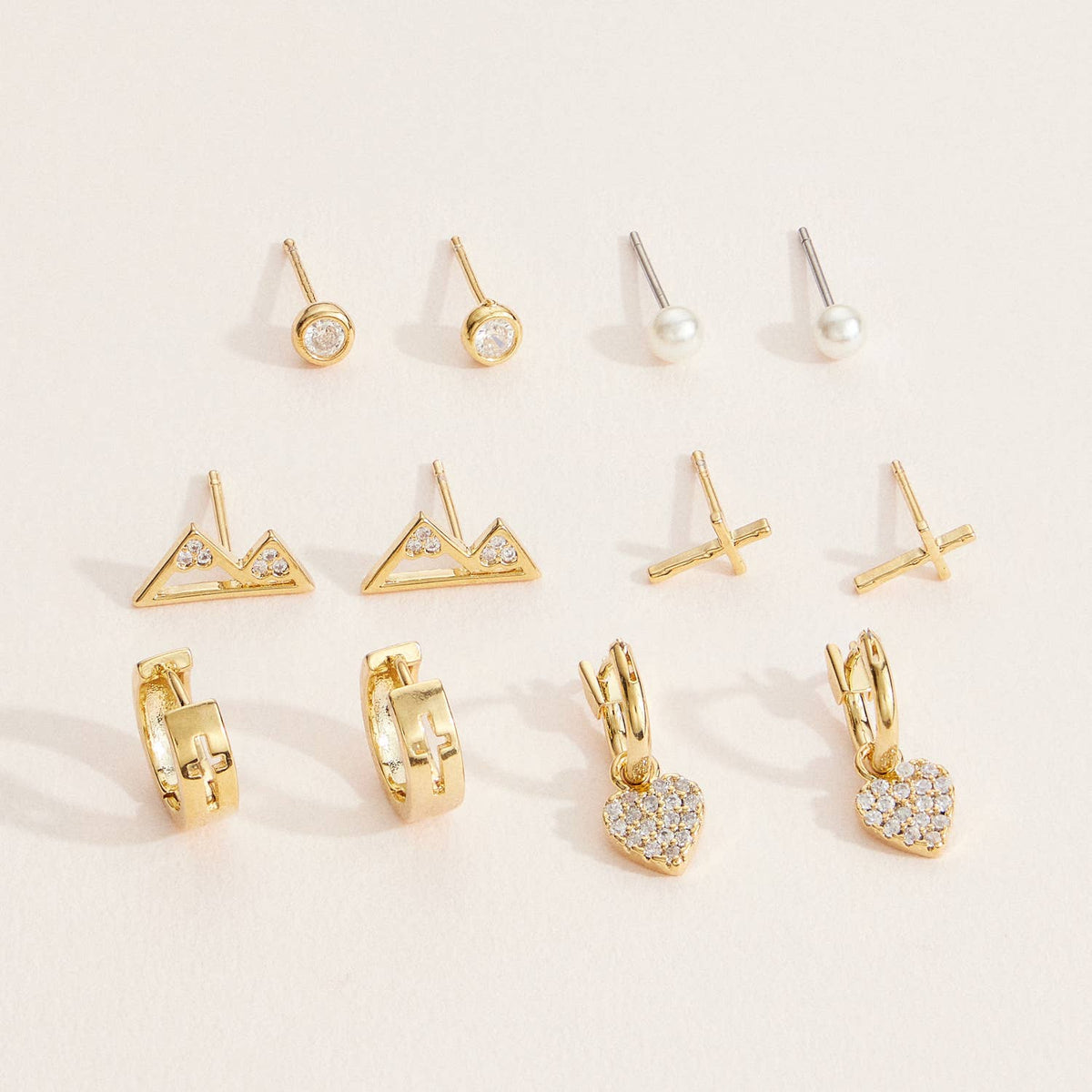 Outdoor Lover - Hiker Earring Set 18K Gold Dipped