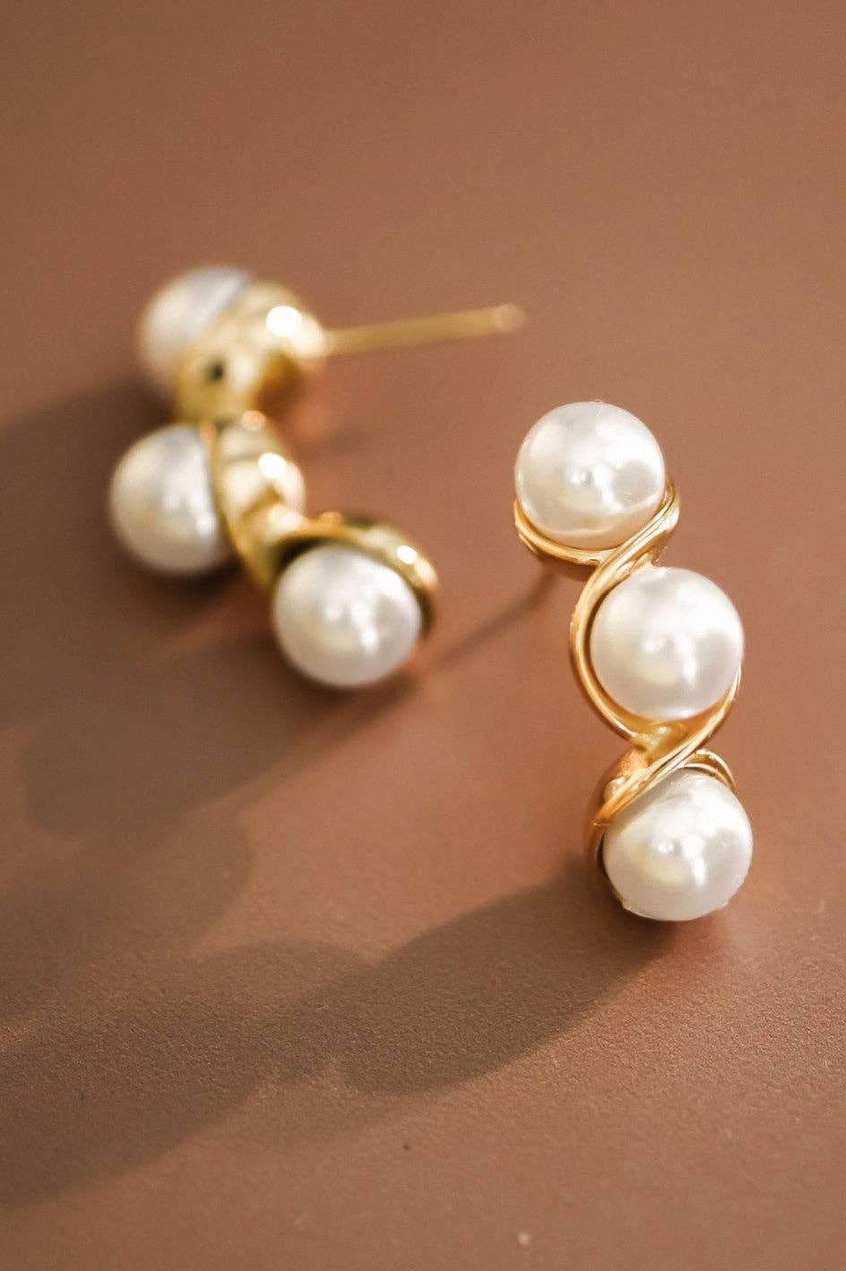 18K Gold PVD Plated  Waterproof Stainless Steel Stud Earrings - 7093: S0OX3T7093