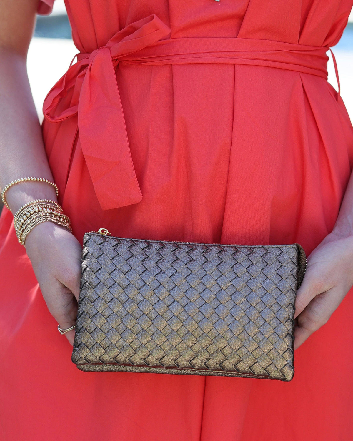 Liz Crossbody Bag Woven Bronzite