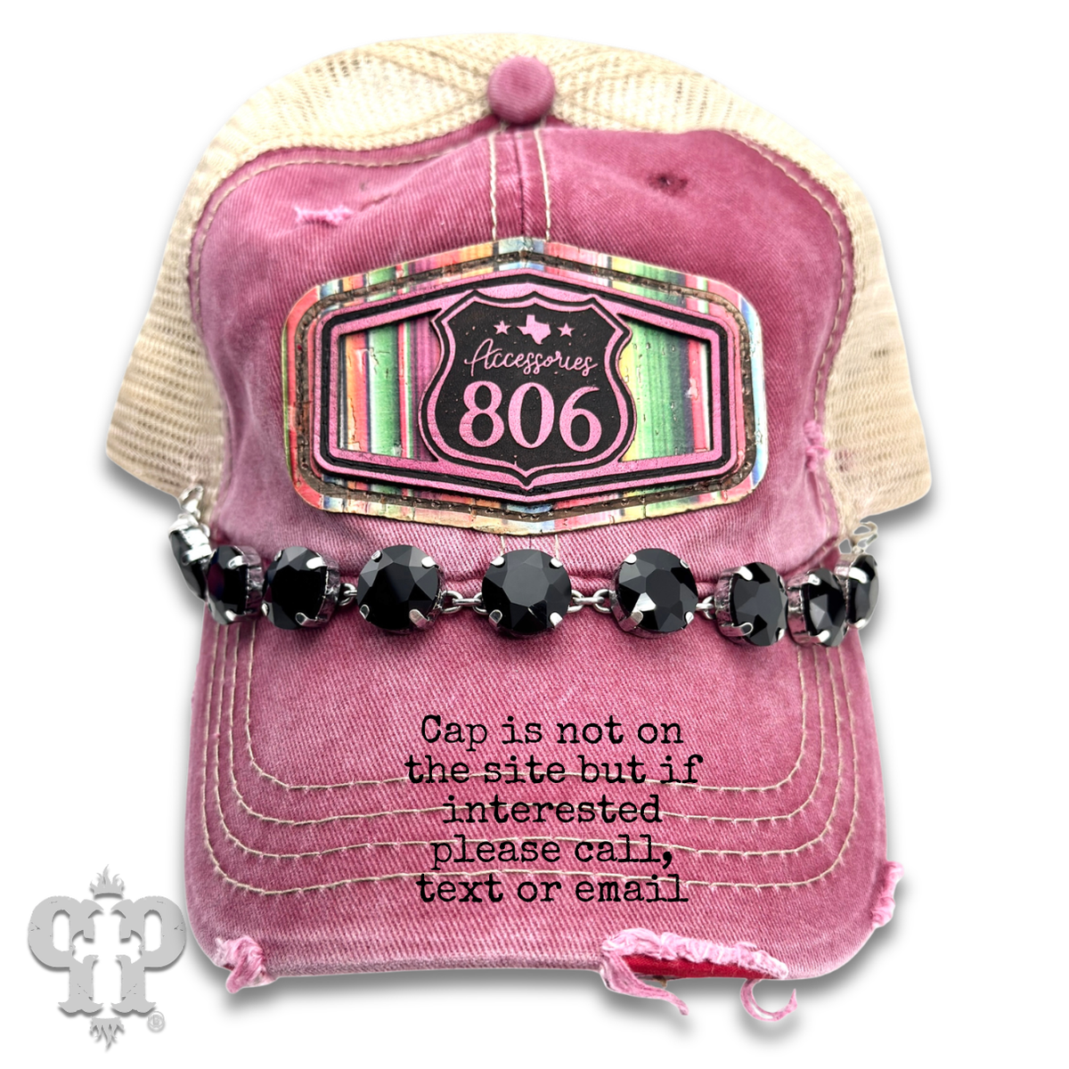 Large rhinestone trucker hat chain