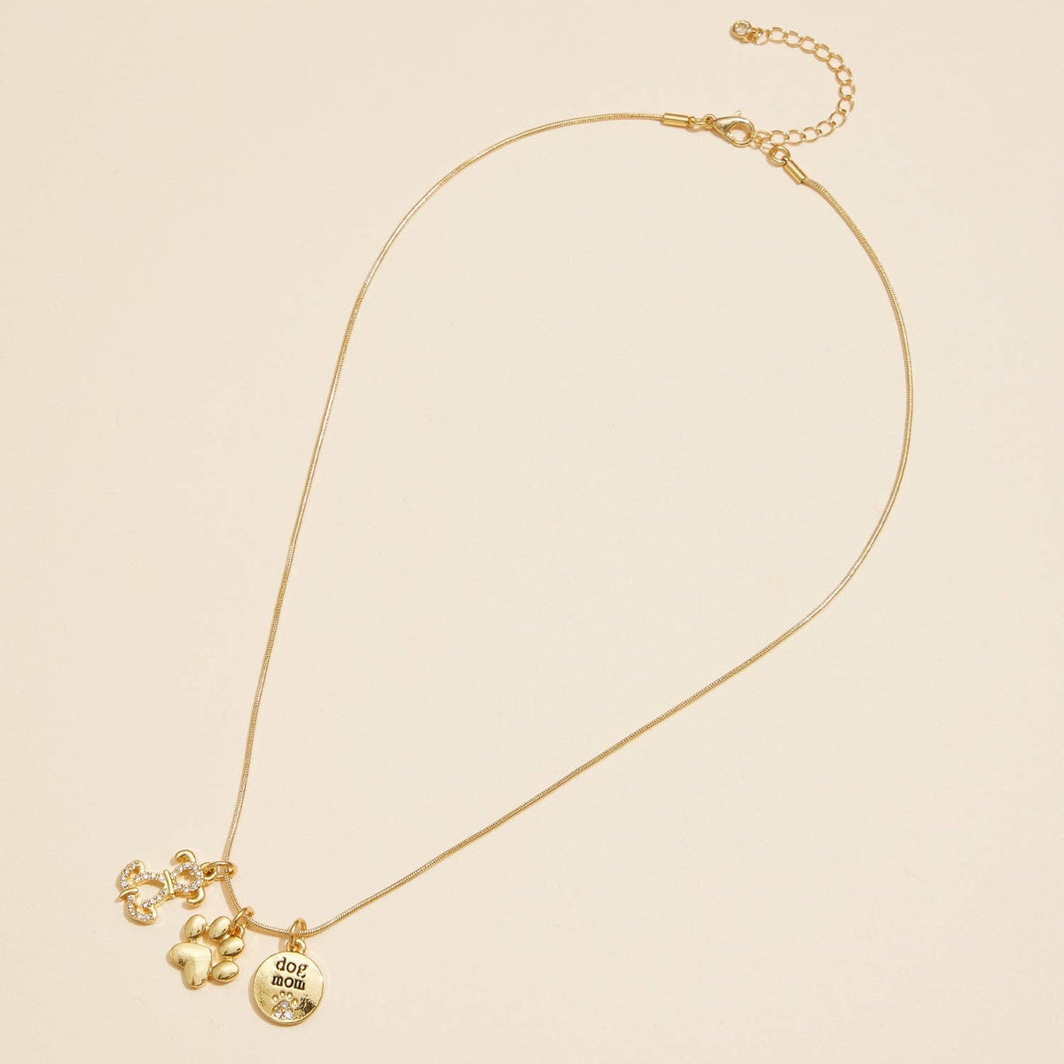 Dog Mom Charm Necklace Gift Box | 18K Gold Dipped Jewelry