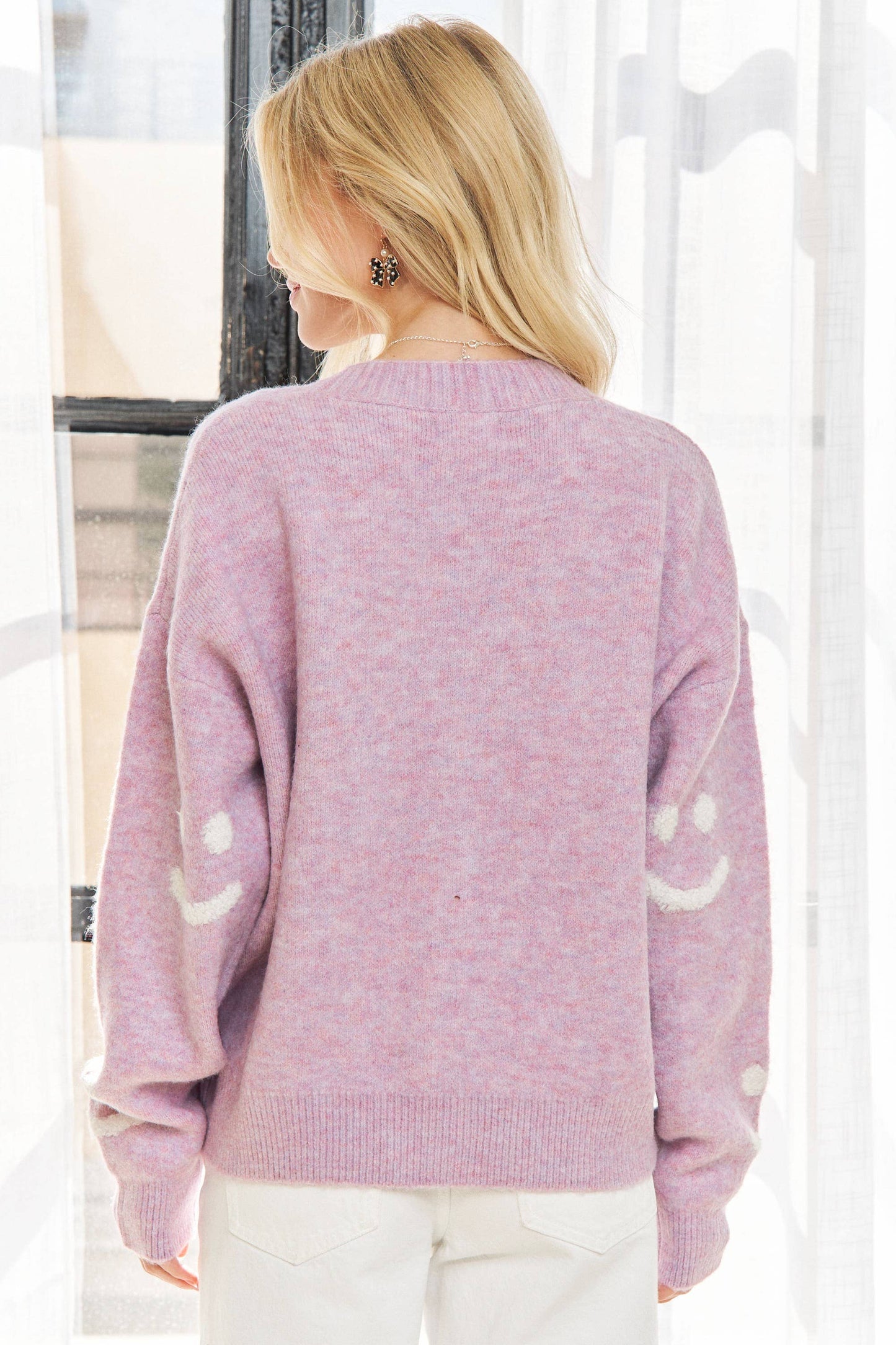 CESW3769-BUTTONDOWN FLUFFY SMILE SWEATER CARDIGAN