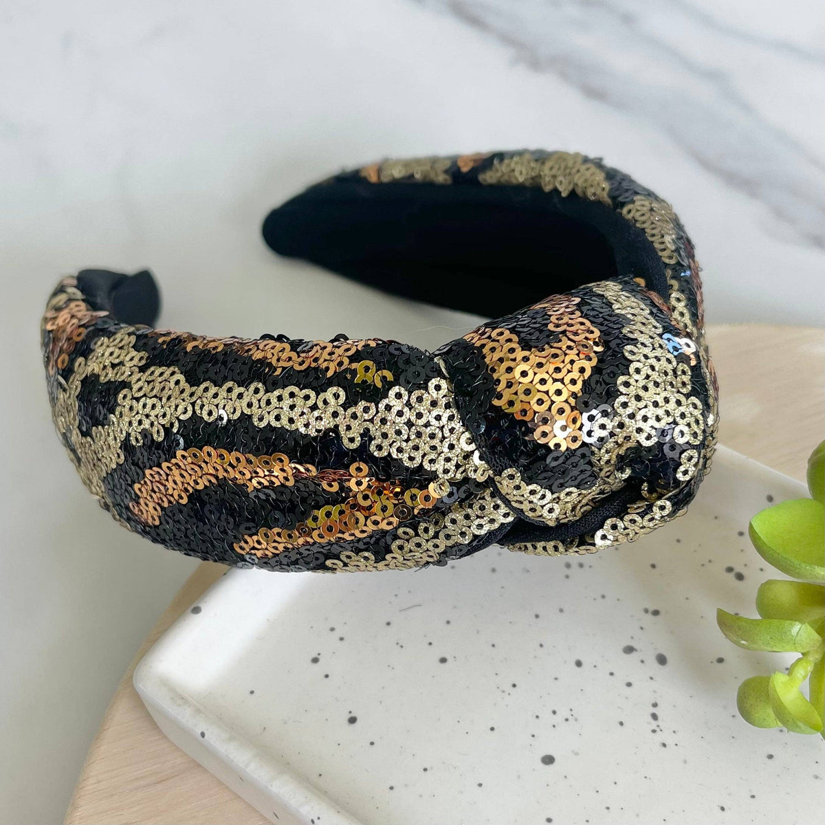 Sequin Leopard Headband