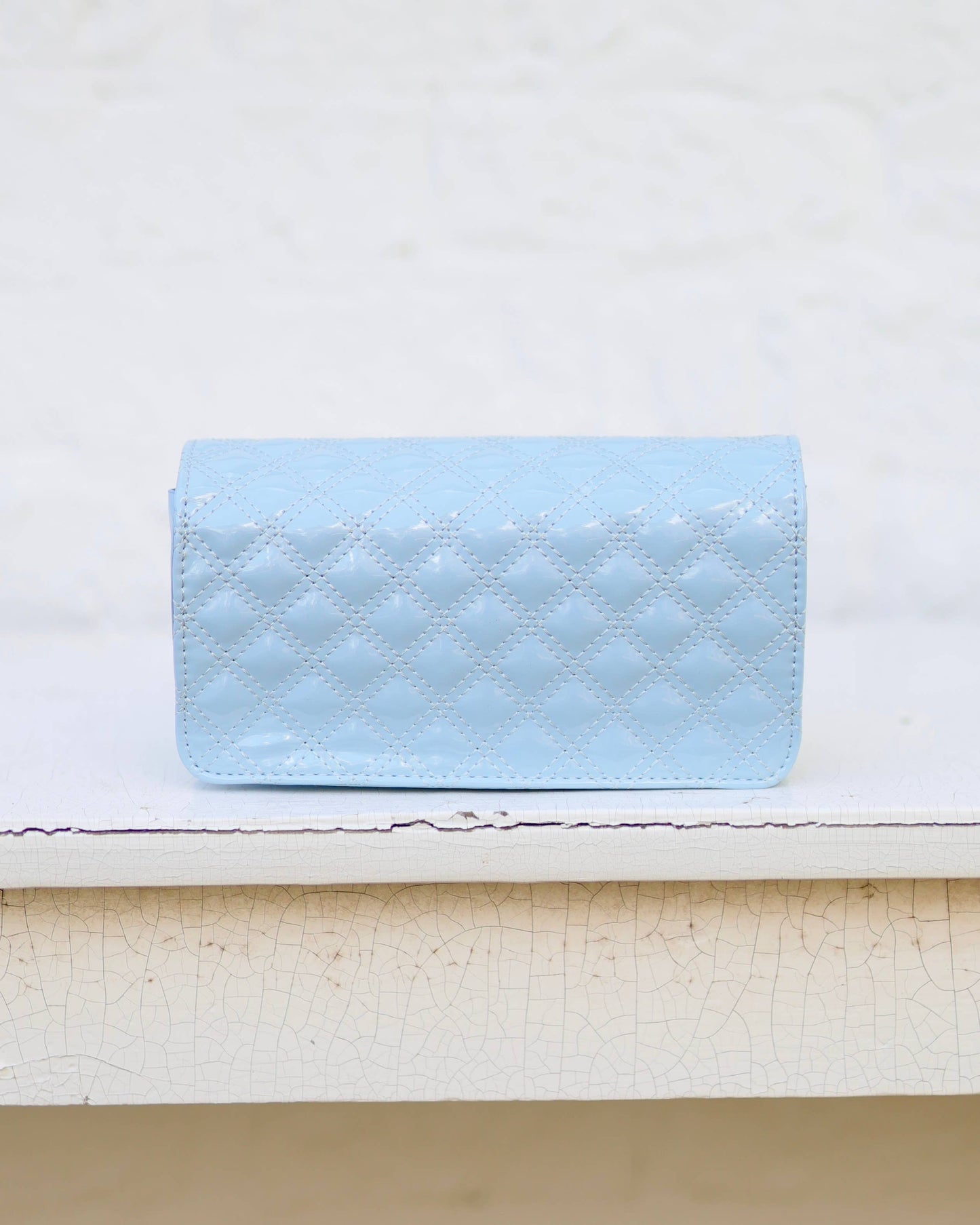 Brynleigh Clutch Crossbody Light Blue Patent
