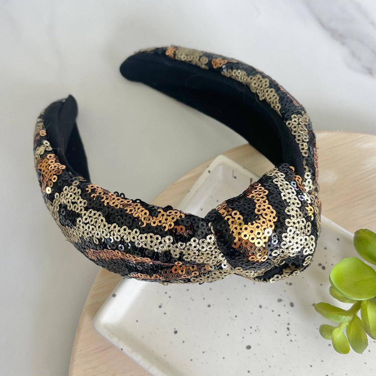 Sequin Leopard Headband