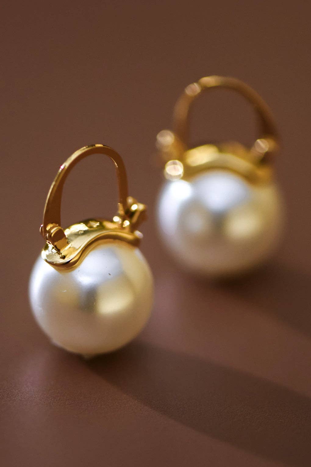 18K Gold PVD Plated Stainless Steel Pearl Drop Earrings - 8036: S0OX3T8036