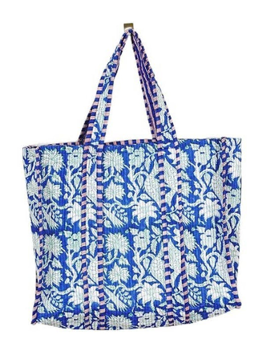 Organic Reversible Quilted Tote Bag | 40P575: Blue