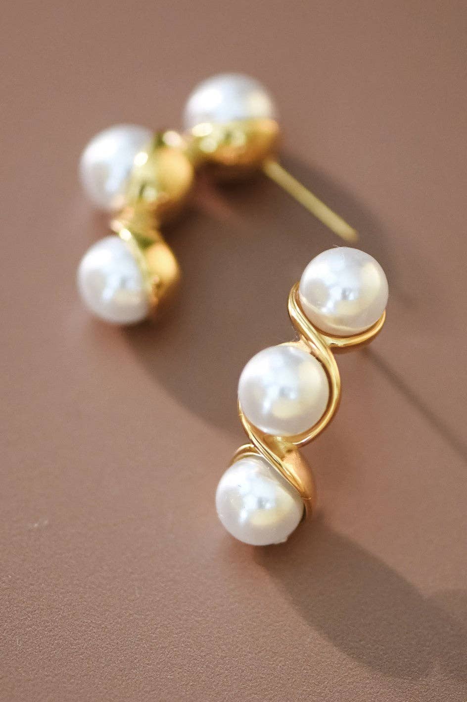 18K Gold PVD Plated  Waterproof Stainless Steel Stud Earrings - 7093: S0OX3T7093