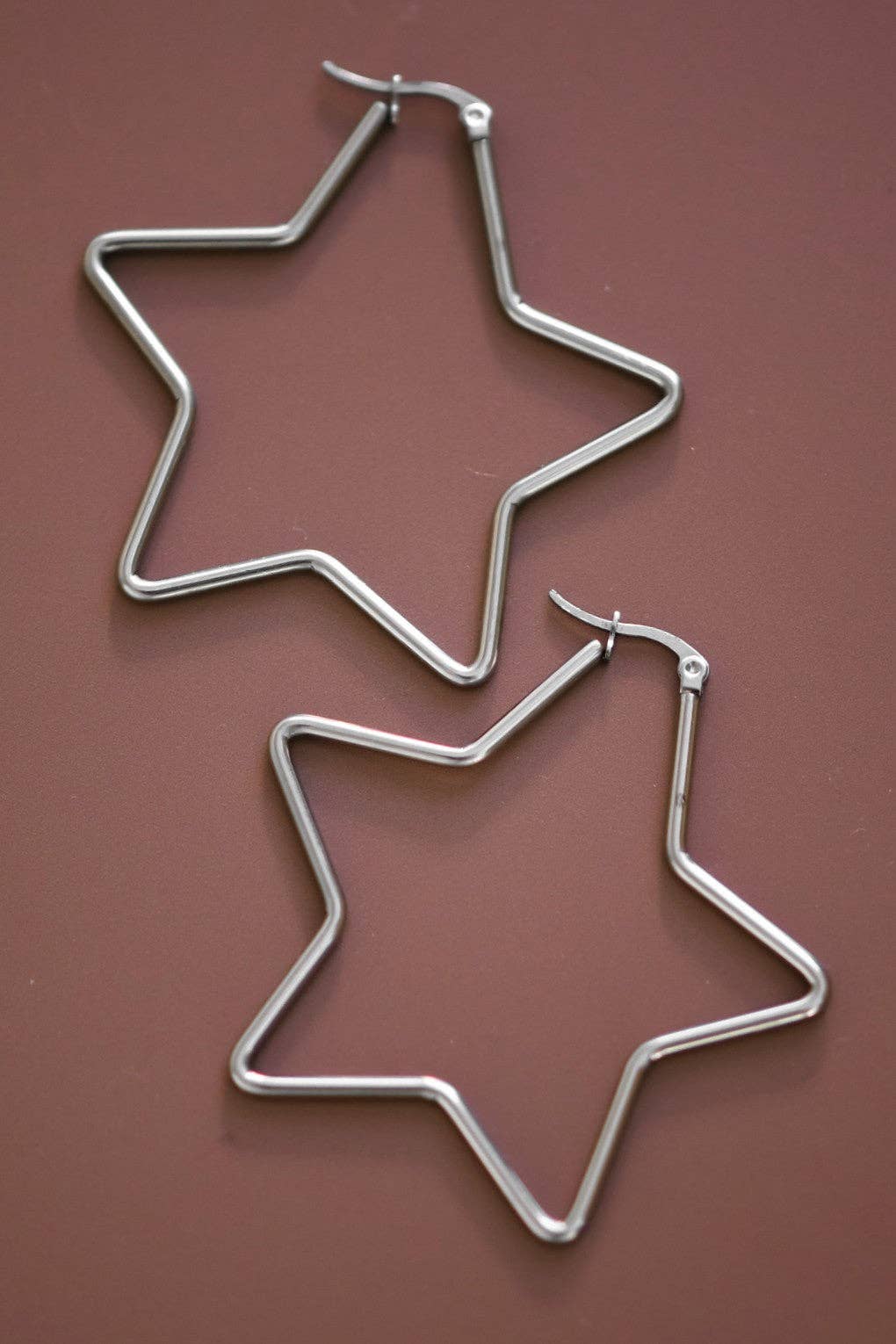 Tarnish-Resistant Waterproof Stainless Steel Hoop Earrings - 7144: S0OX3T7144 Silver