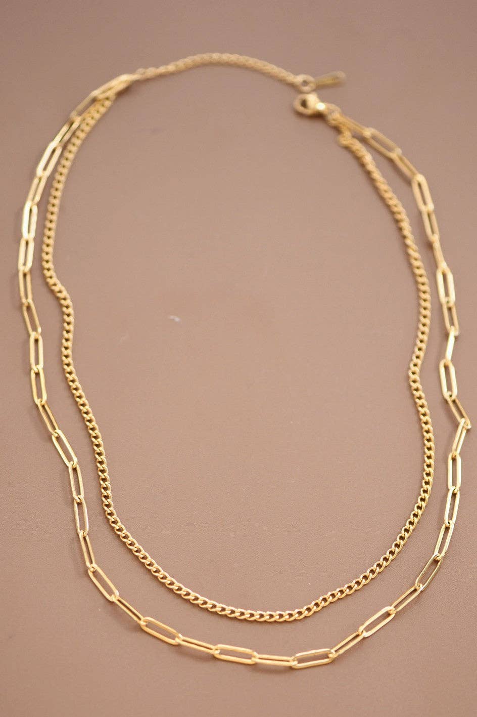 18K Gold Plated Waterproof Stainless Steel Chain Necklace - 7419: S0OX3T7419