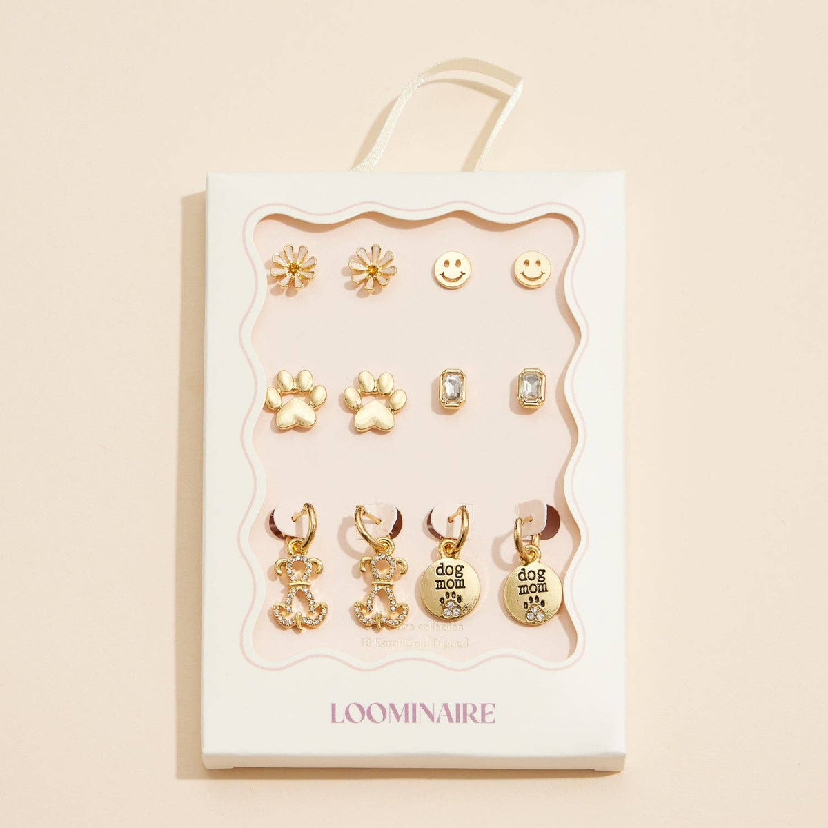 Dog Mom and Pet Parent Earring Set - 18K Gold Dipped