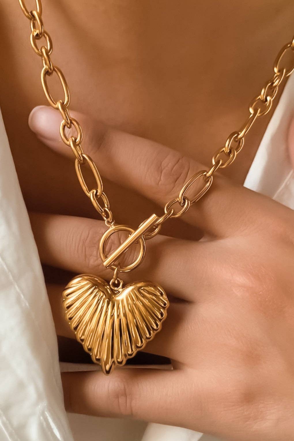 18K Gold Plated Waterproof Stainless Steel Chain Necklace - 7789: S0OX3T7789