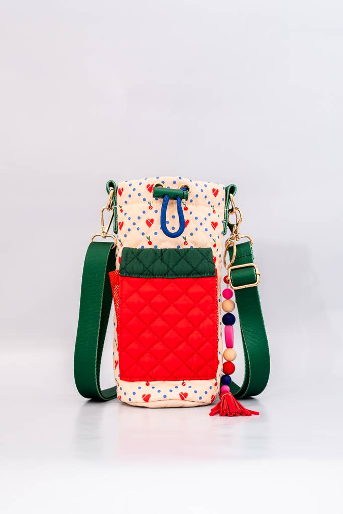 Water Bottle Sling, Cherry Hearts