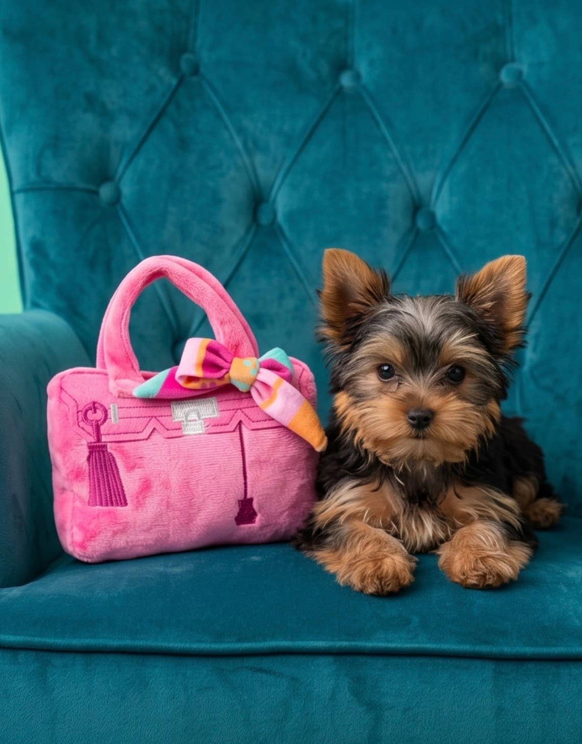 Barkin Bag -  Pink w/ Scarf  | Squeaker Dog Toy