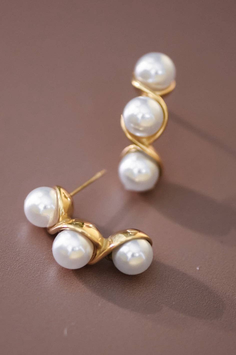 18K Gold PVD Plated  Waterproof Stainless Steel Stud Earrings - 7093: S0OX3T7093