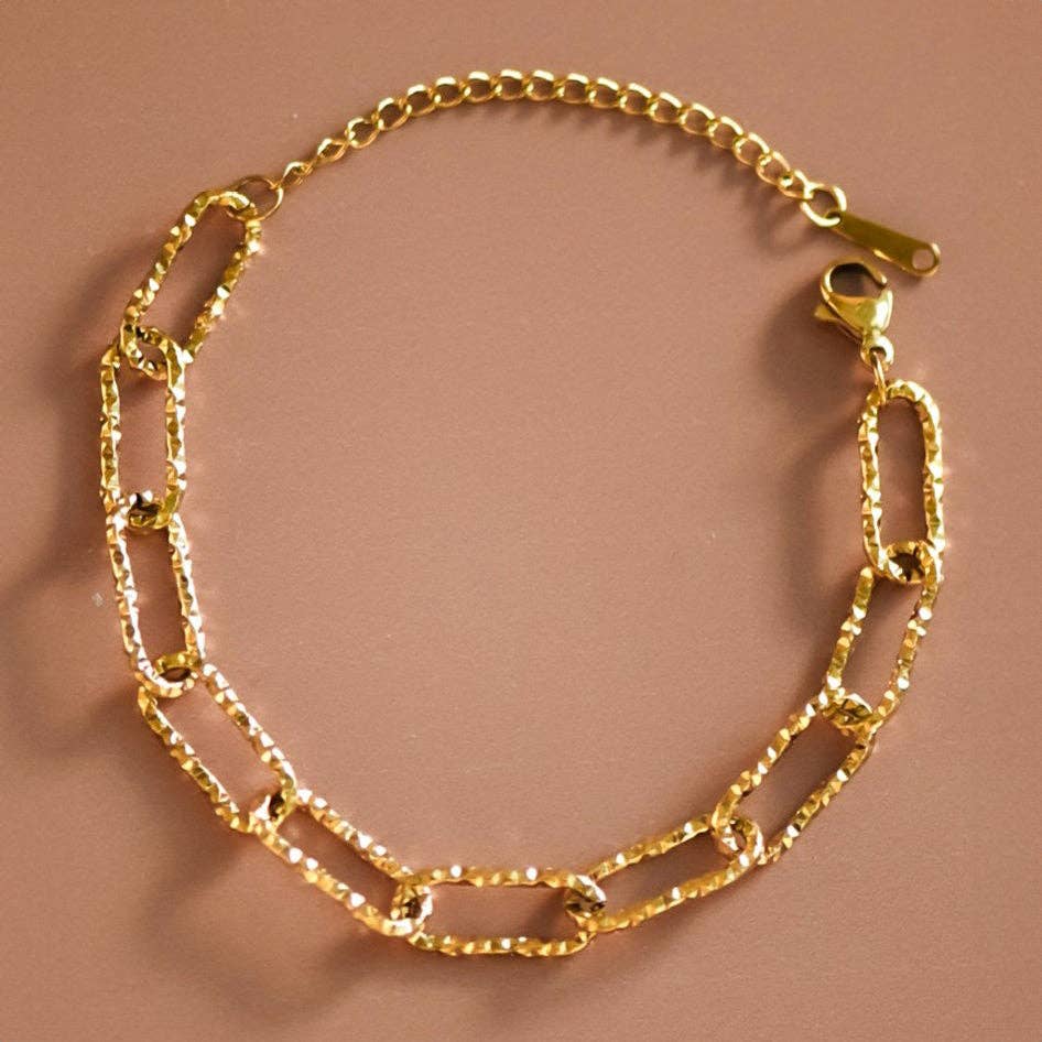18K Gold Plated Waterproof Stainless Steel Chain Bracelet - 7069: S0OX3T7069