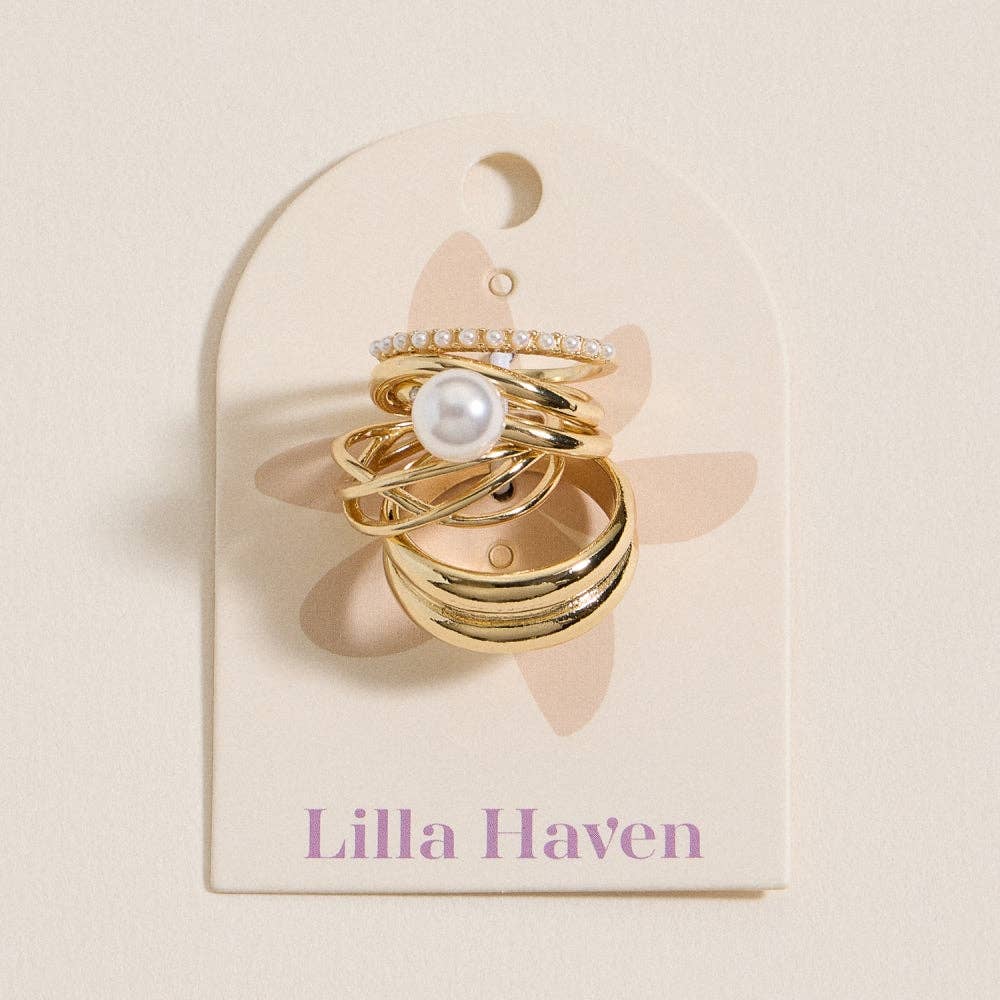 Elegant Gold Stacking Ring Set