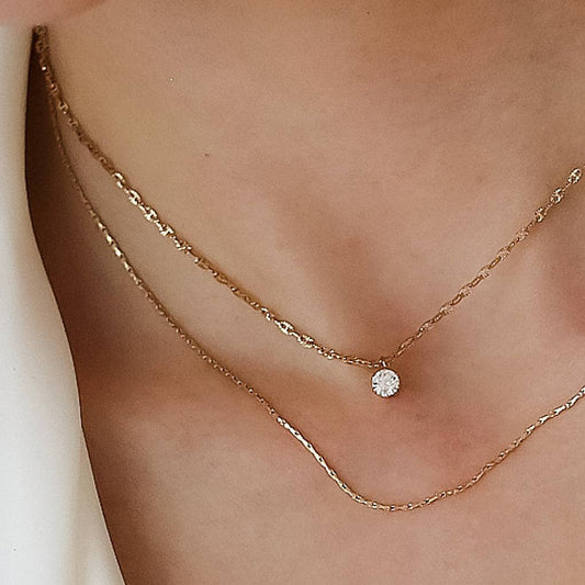 18K Gold Plated Waterproof Stainless Steel Chain Necklace - 7520: S0OX3T7520