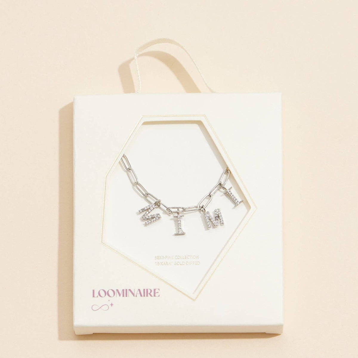 Sparkling "MIMI" Cubic Zirconia 18K Gold Charm Necklace