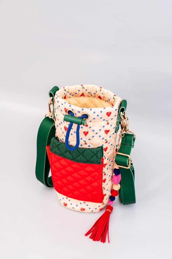 Water Bottle Sling, Cherry Hearts