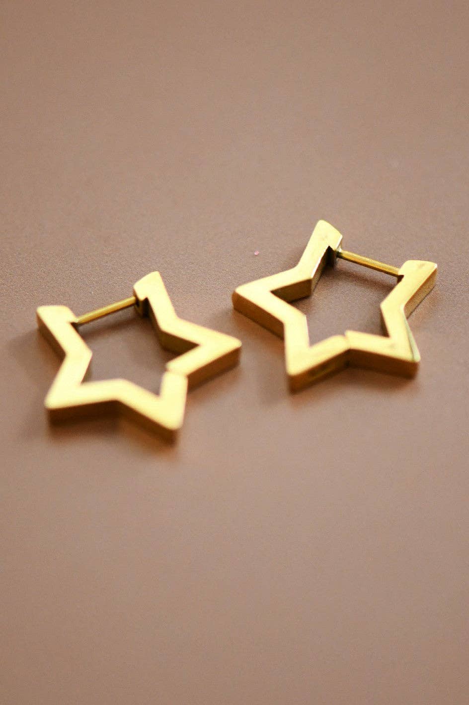 18K Gold Plated Waterproof Stainless Steel Hoop Earrings - 7011: S0OX3T7011