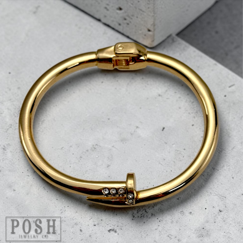 Nail head bangle bracelet