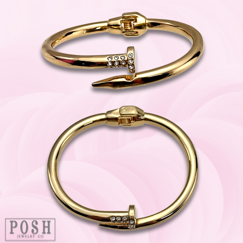 Nail head bangle bracelet