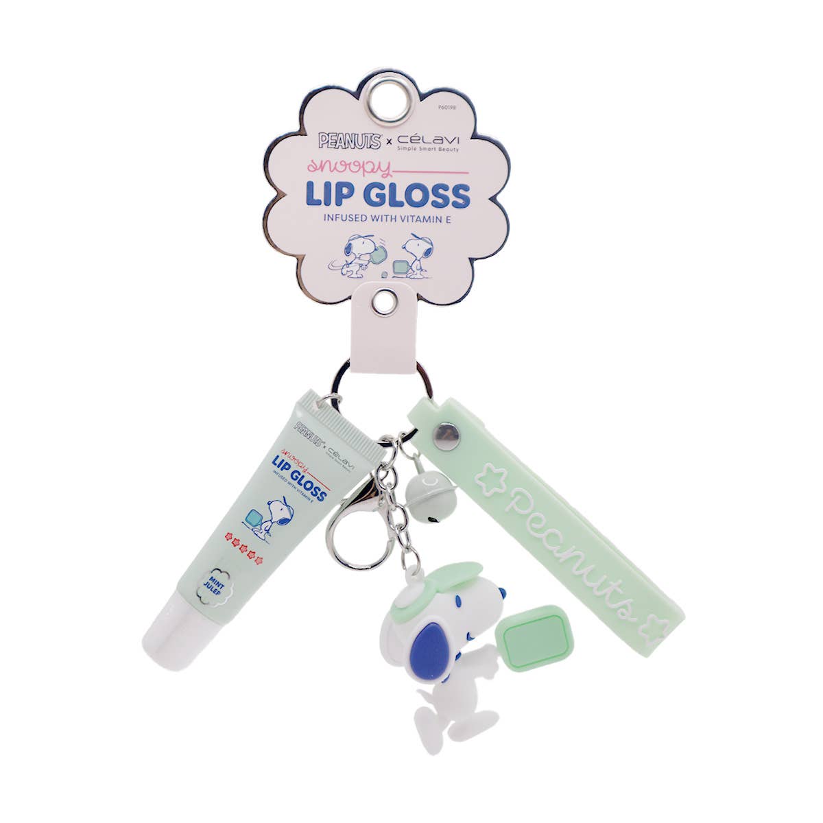 Celavi P60198 Mint Julep Snoopy Lip Gloss w/ Keychain - 12pc