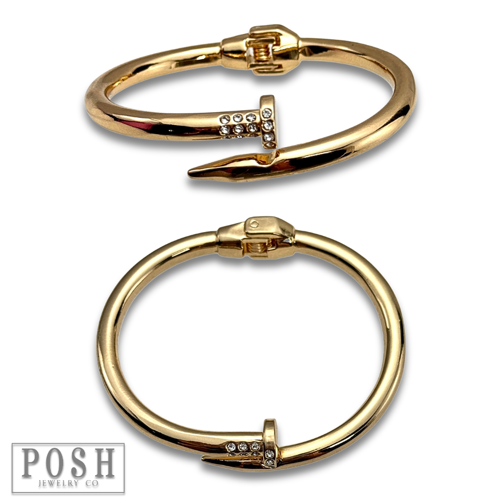 Nail head bangle bracelet