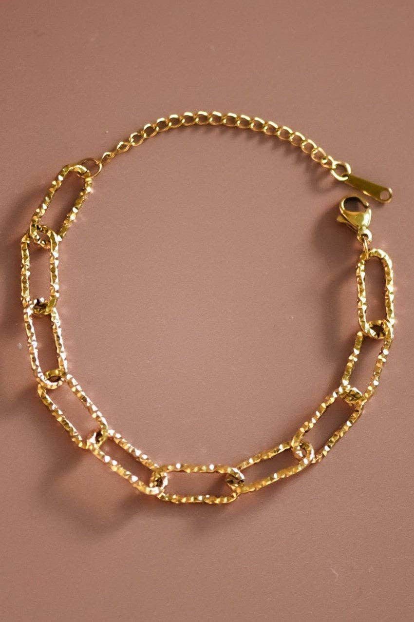 18K Gold Plated Waterproof Stainless Steel Chain Bracelet - 7069: S0OX3T7069