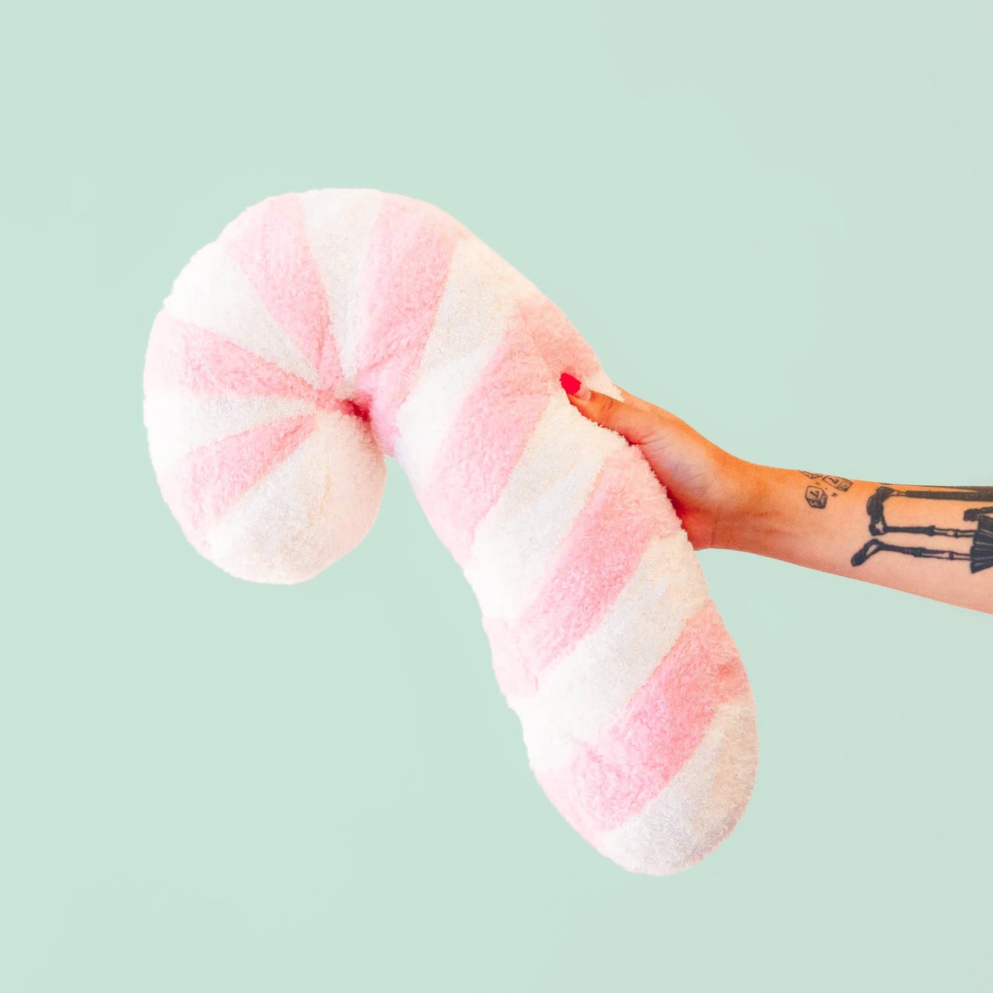 Candy Cane Christmas Pillow | Pink