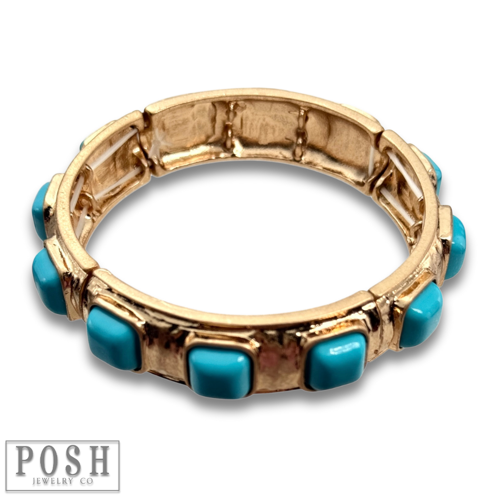 Bangle bracelet with square beads