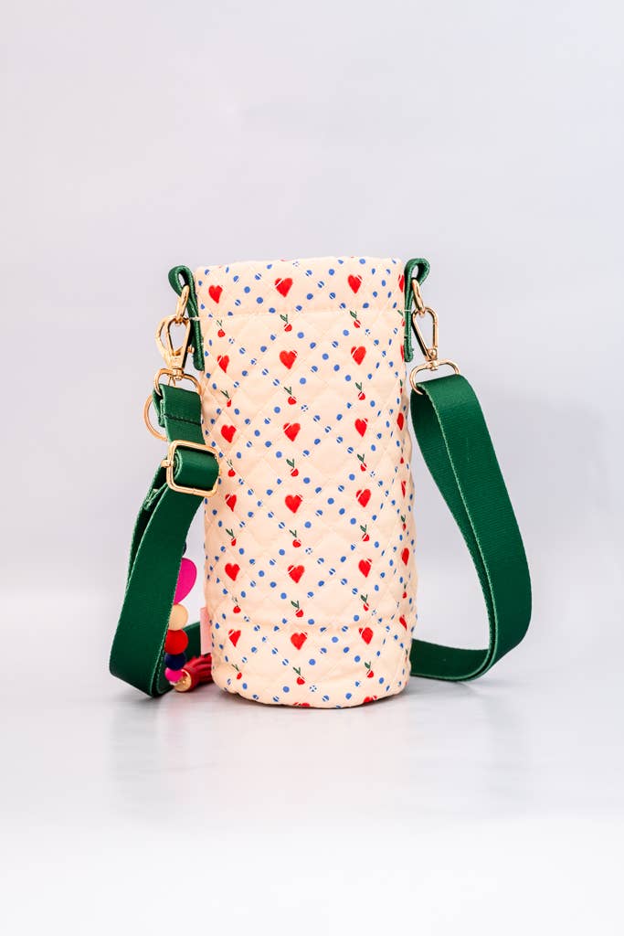 Water Bottle Sling, Cherry Hearts