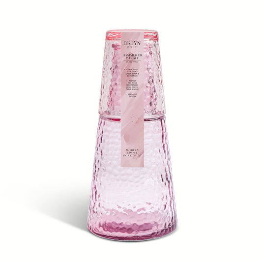 26.3oz Hammered Carafe - Rose Whisper