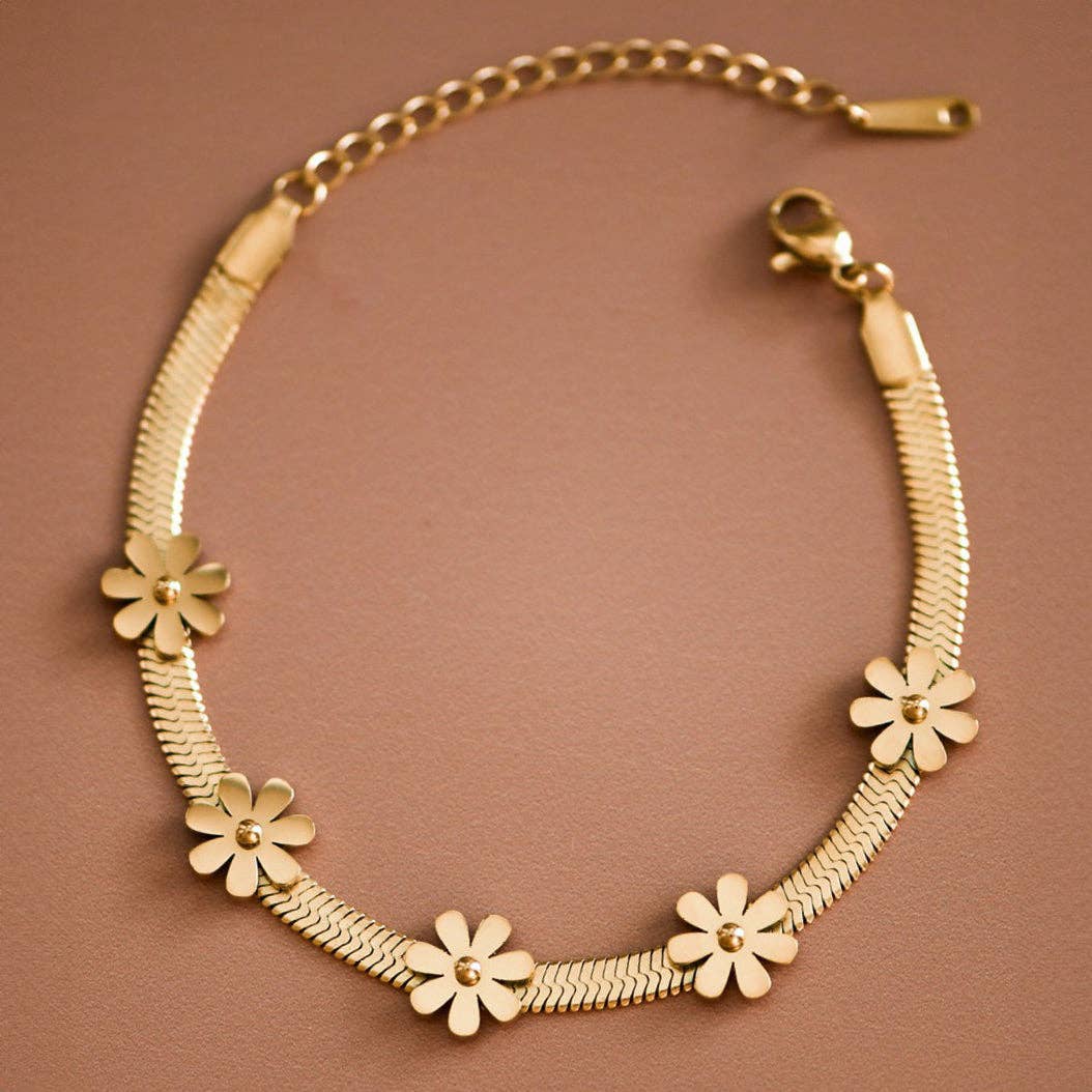 18K Gold Plated Waterproof Stainless Steel Chain Bracelet - 7436: S0OX3T7436