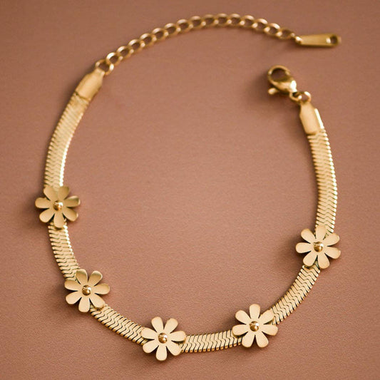 18K Gold Plated Waterproof Stainless Steel Chain Bracelet - 7436: S0OX3T7436