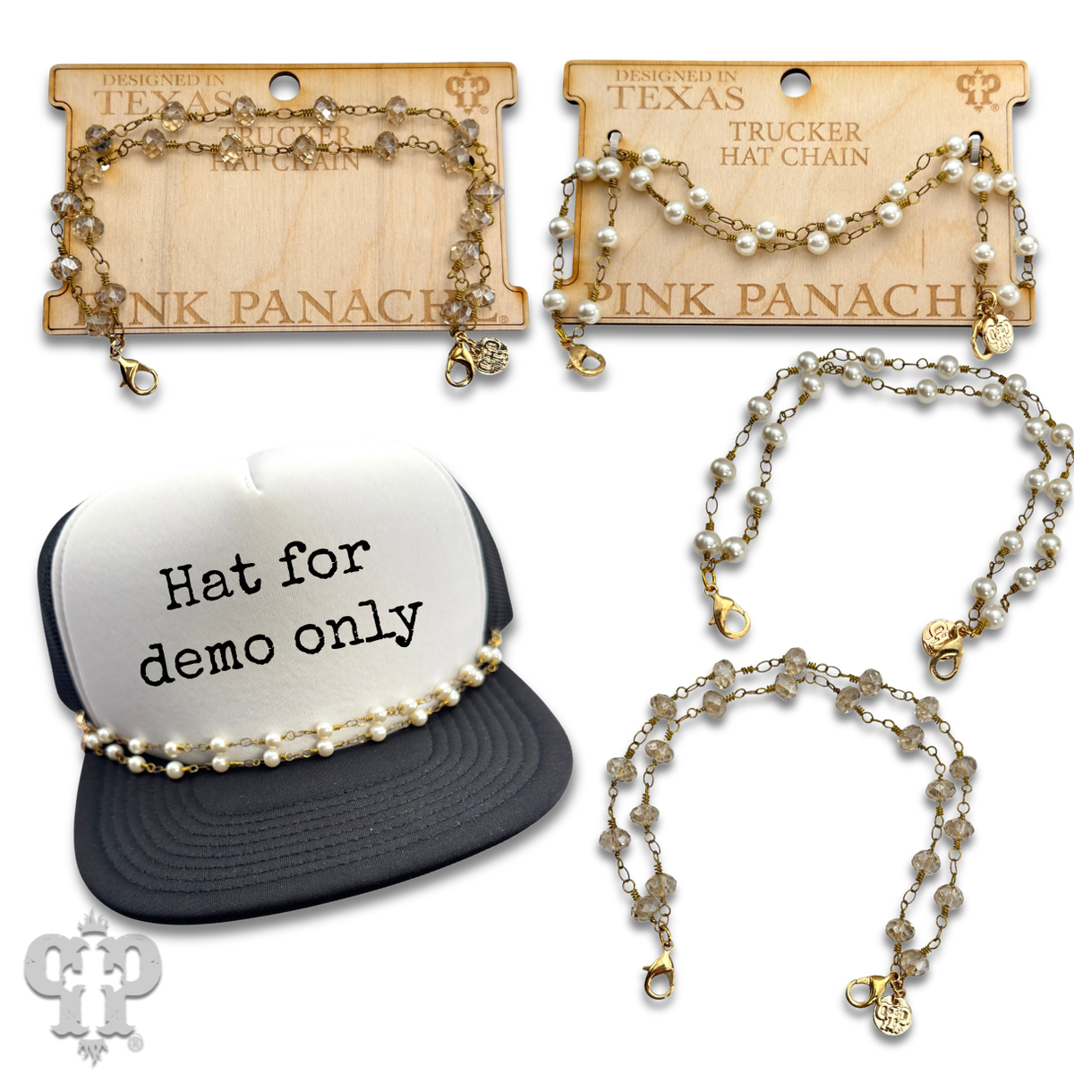 Double linked beads trucker hat chain