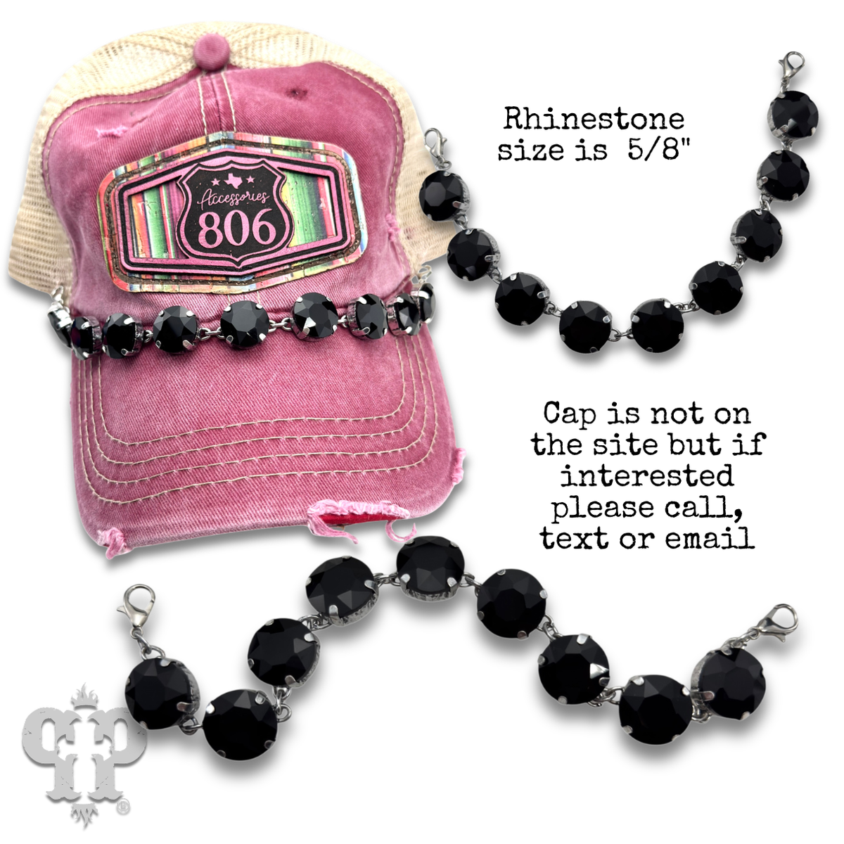 Large rhinestone trucker hat chain